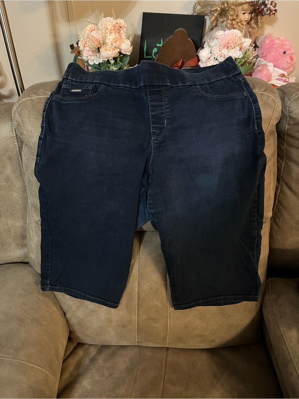 WoMen's Dark Blue Stretch Casual Shorts